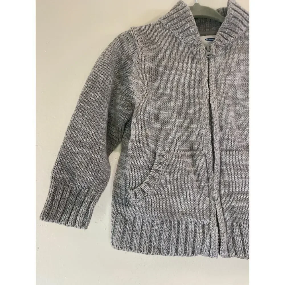 OLD NAVY Boy's Gray Zip Up Cardigan Sweater / Size: 12-18 Months